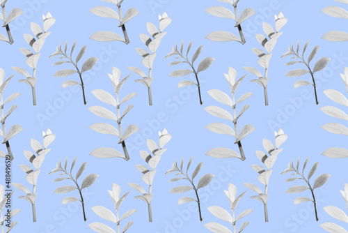seamless pattern scented fragrant trendy pale blue aster
