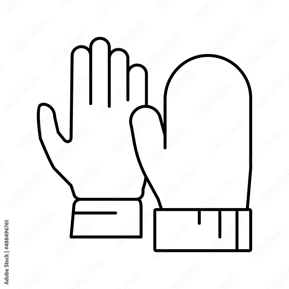 gloves dry skin line icon vector illustration gloves dry skin line icon vector illustration