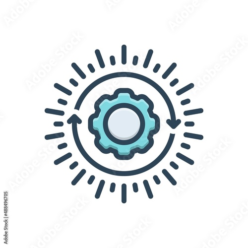Color illustration icon for implementing
