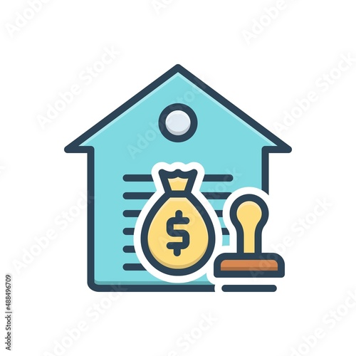 Color illustration icon for loan