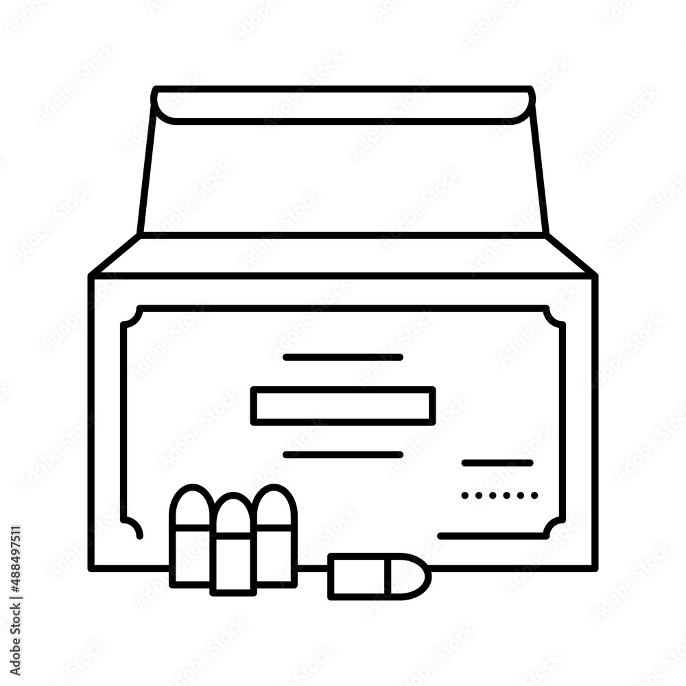 ammunition gun accessory line icon vector illustration ammunition gun accessory line icon vector illustration