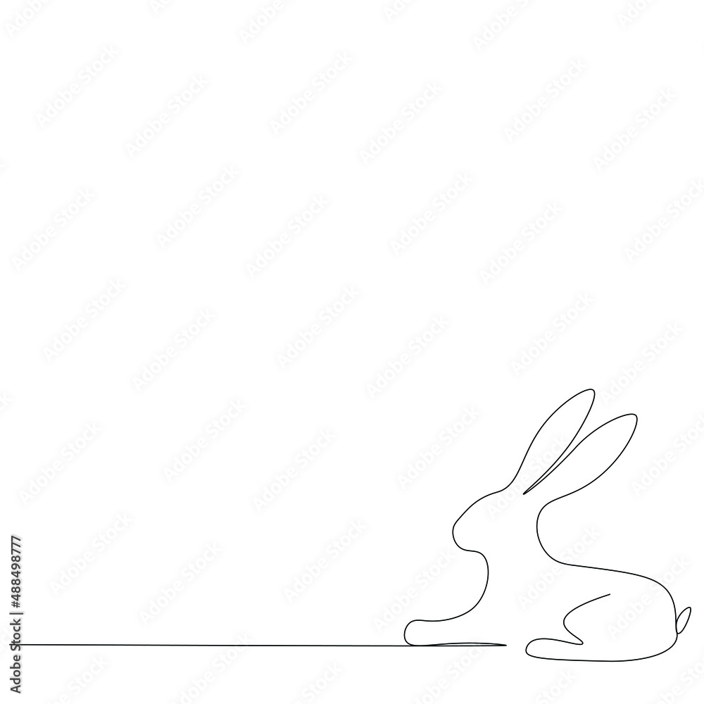 Easter bunny silhouette line drawing vector illustration Easter bunny silhouette line drawing vector illustration