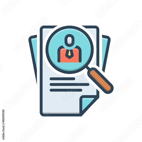 Color illustration icon for hiring