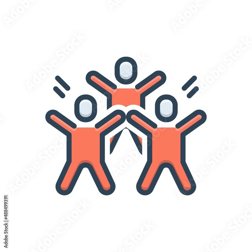 Color illustration icon for excitement