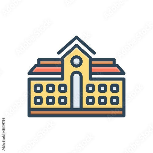 Color illustration icon for campus