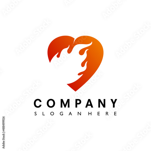 Fire love Icon Element. Flame Logo Design Template Illustration Vector
