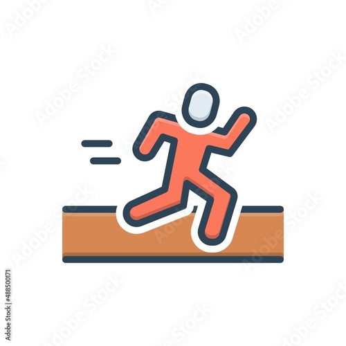 Color illustration icon for runner