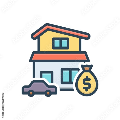 Color illustration icon for wealth