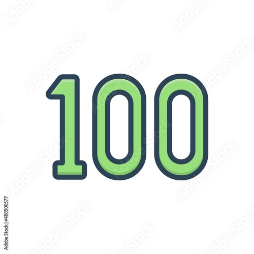 Color illustration icon for hundres