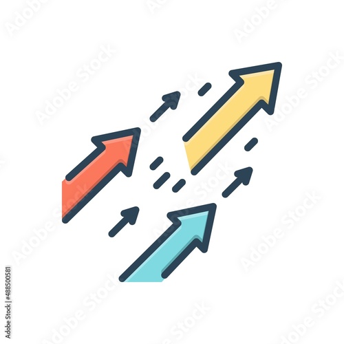 Color illustration icon for dynamic