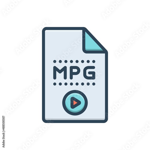 Color illustration icon for mpg photo