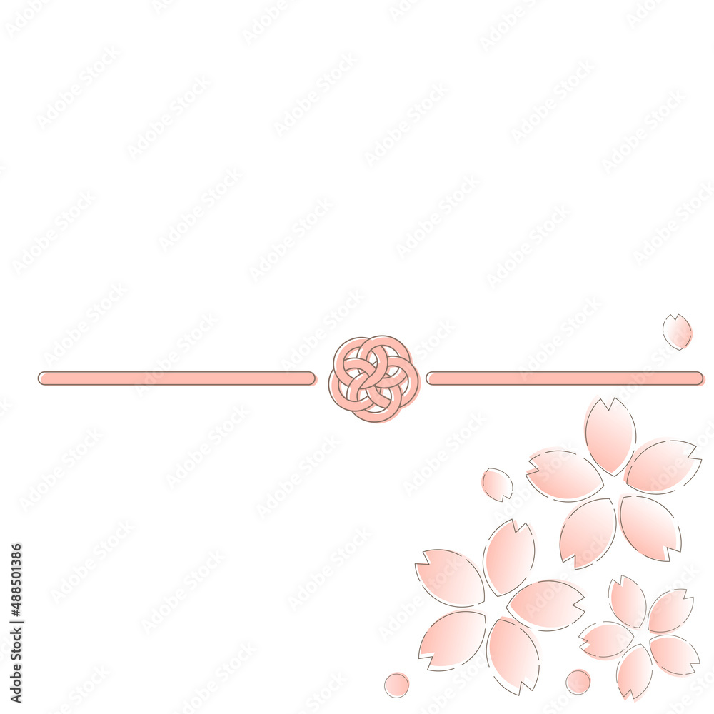 Cute and simple spring cherry blossoms Japanese style frame separately Cute and simple spring cherry blossoms Japanese style frame separately