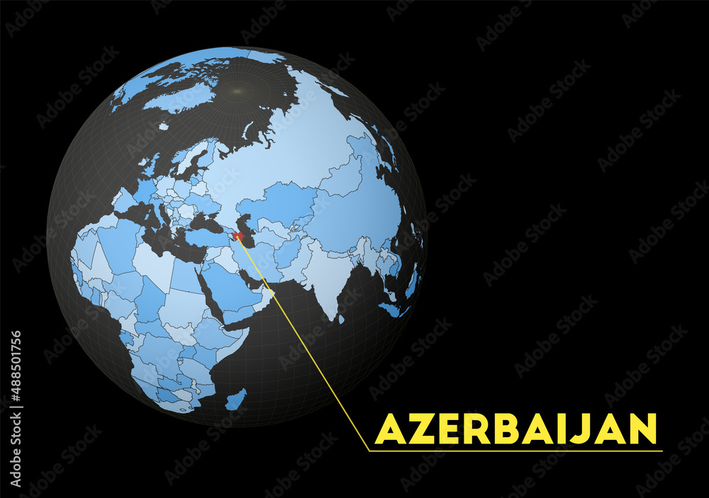 Azerbaijan On Dark Globe With Blue World Map Red Country Highlighted 1000 F 488501756 9J6A8ARNe9G3Lu9mWvqoxDCZiq8z1sdZ 