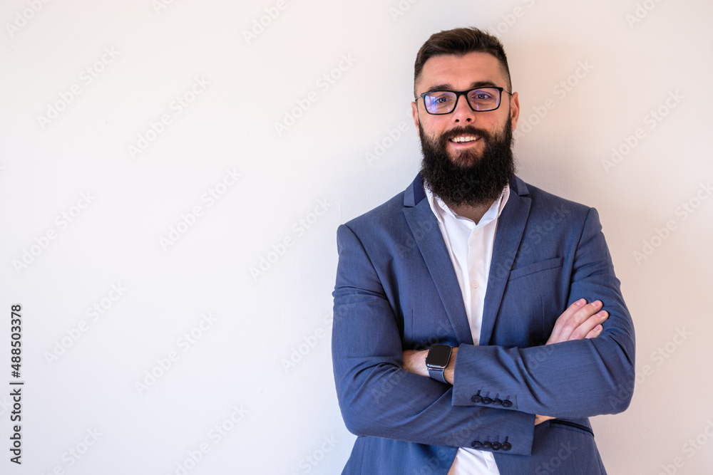 Portrait of successful and happy businessman. Copy space on image for your text or advert. Portrait of successful and happy businessman. Copy space on image for your text or advert.