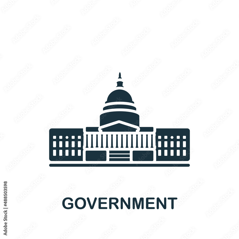 Government icon. Monochrome simple icon for templates, web design and infographics