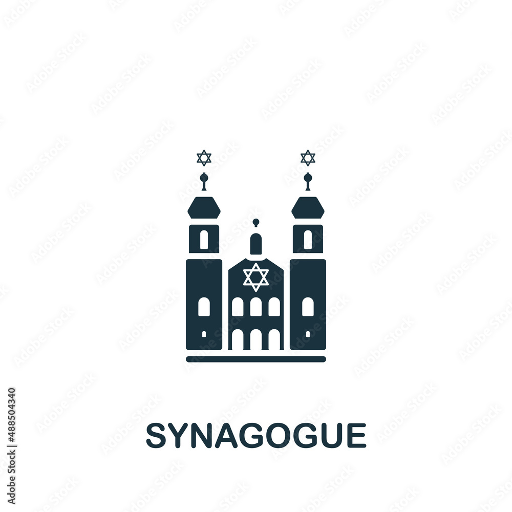 Synagogue icon. Monochrome simple icon for templates, web design and infographics