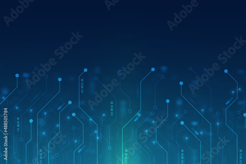 Circuit board vector background. Electronic computer hardware technology. Motherboard