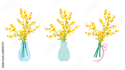 ミモザの花瓶・花束