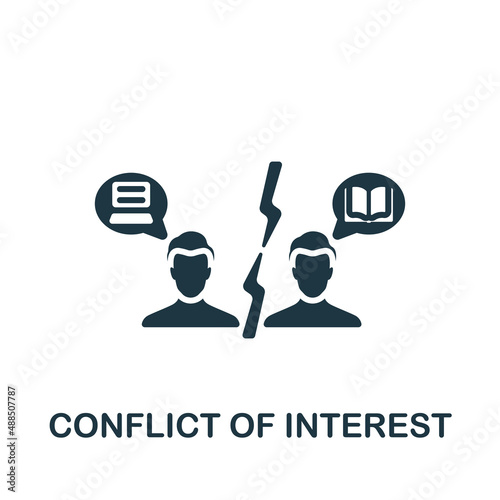 Conflict Of Interest icon. Monochrome simple icon for templates, web design and infographics