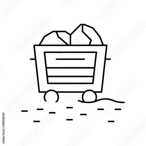 mining booty aluminium production line icon vector illustration