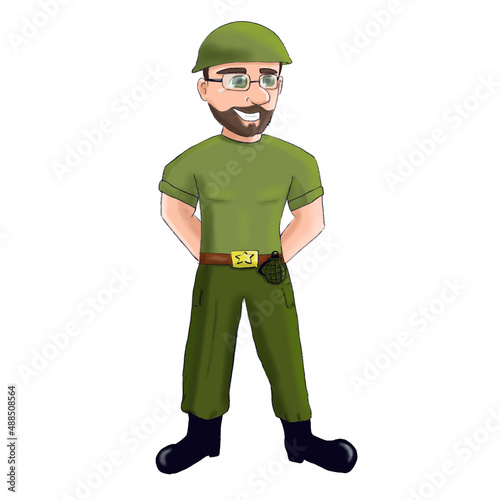 Soldier with grenade