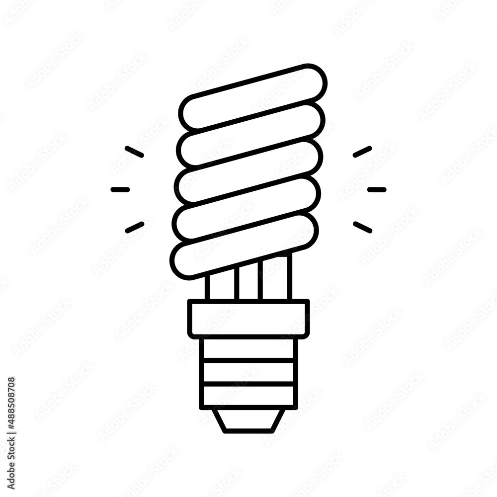 lamp energy saving line icon vector illustration