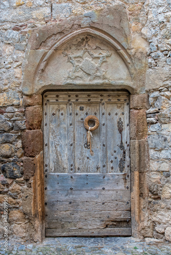 old wooden door and its decorations