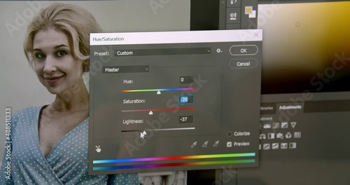 Mouse slider moving settings at the Photoshop