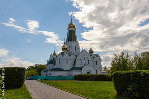 Church under construction in honor of St. Savva Storozhevsky in Izmailovo, Moscow photo