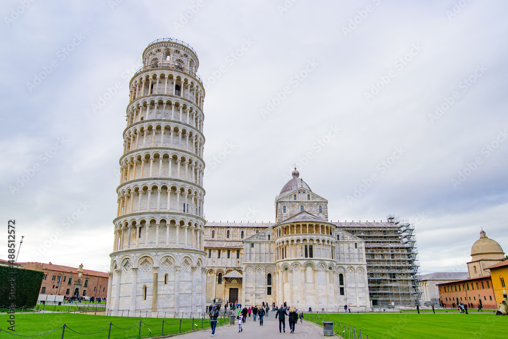 Tower of Pisa and Pisa Cathedral in Pisa, Italy