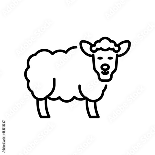 Sheep Vector Outline Icon Design illustration. Agriculture and Farming Symbol on White background EPS 10 File