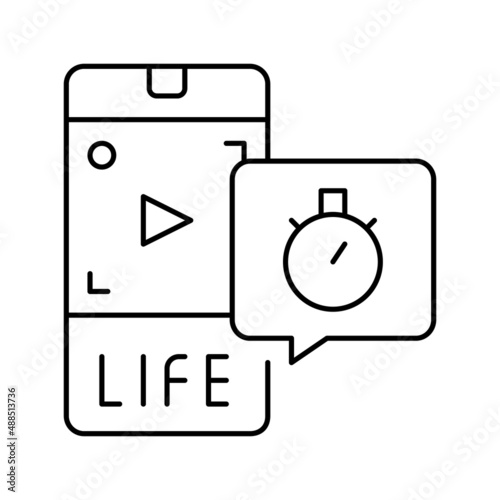 live video ephemeral line icon vector illustration