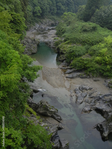  Japanese nature   a scene of Kushida-gawa River flowing through Kahada-kyokoku Gorge in Mie Prefecture in Japan                                                                         