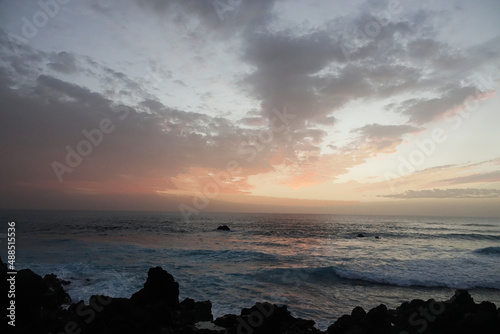 Sunset along the coast of Lanzarote