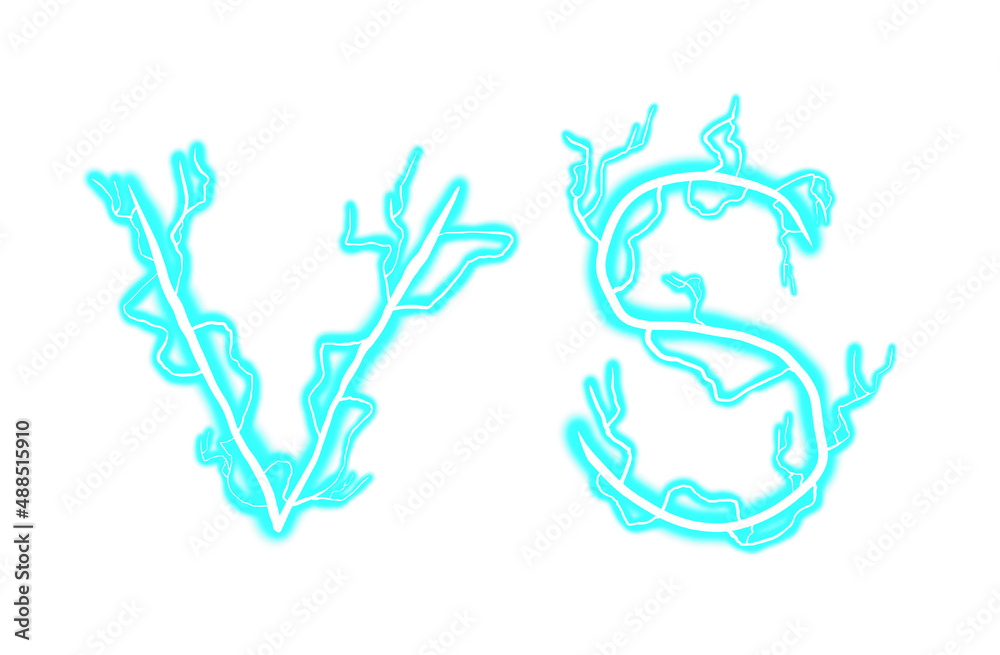VS character illustration of electricity VS character illustration of electricity