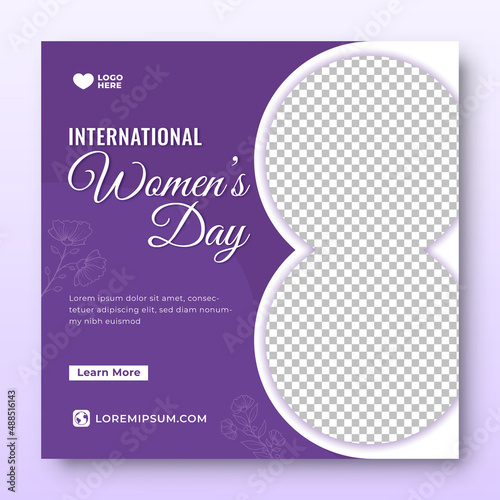 Women's day social media post design template.