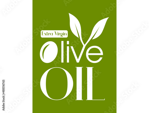 extra virgin olive oil label design vector illustration 