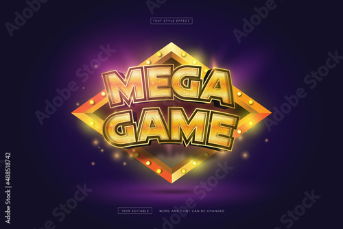 Gold mega game Text Effect Editable