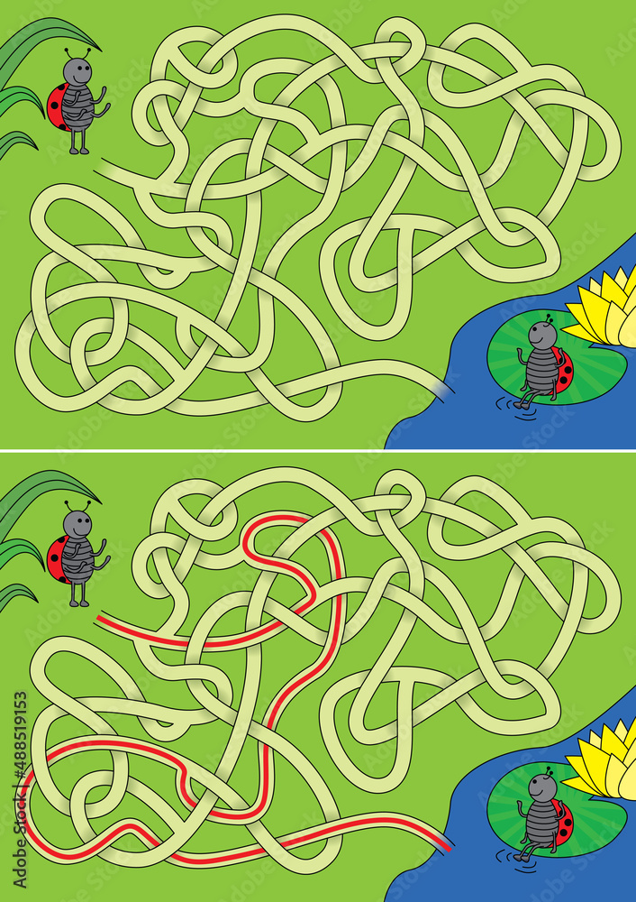 Obraz premium Ladybug maze