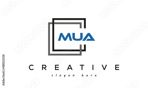 MUA creative square frame three letters logo