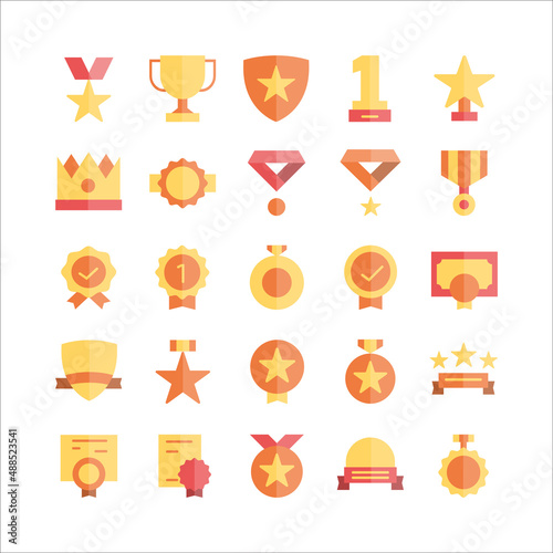 Award icon set vector flat for website, mobile app, presentation, social media.