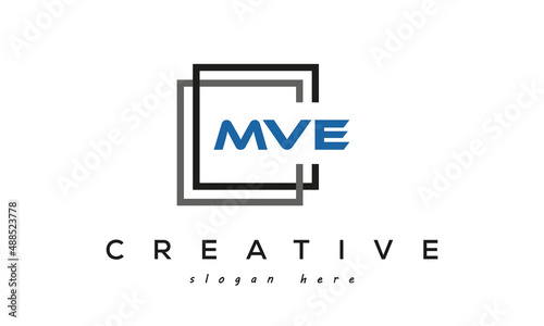 MVE creative square frame three letters logo photo