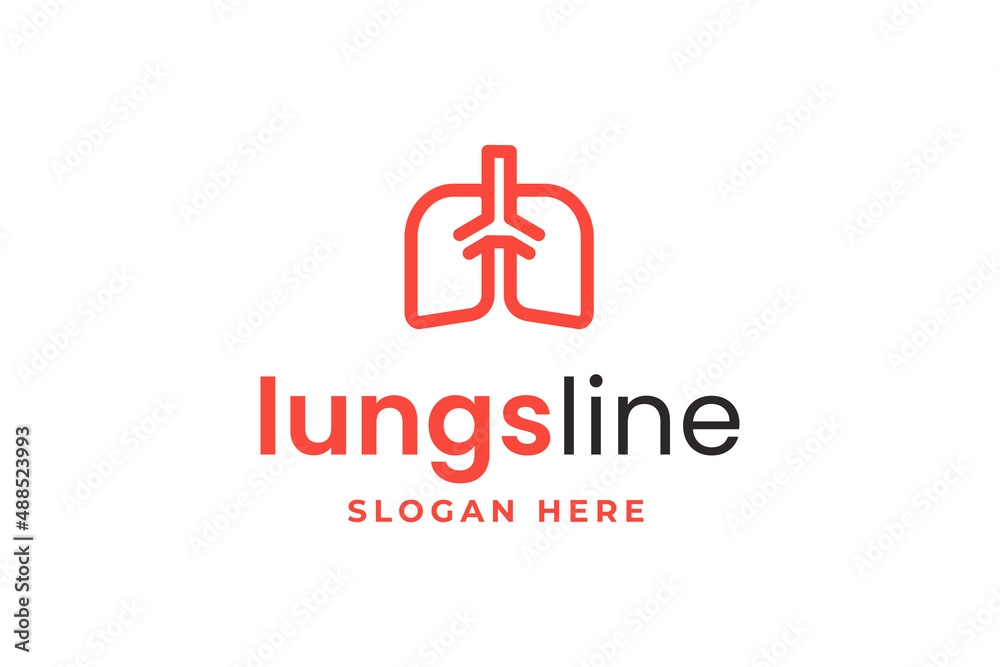 line art lungs, medical logo design template line art lungs, medical logo design template