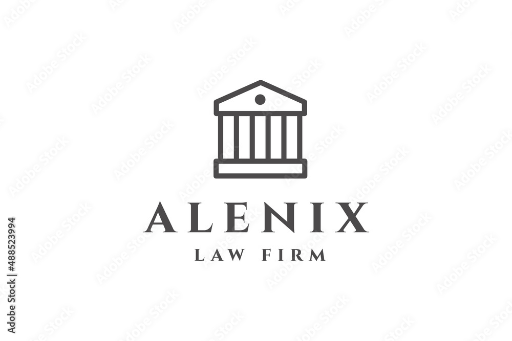 line art office law, attorney and firm logo design