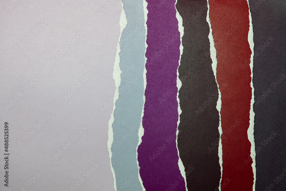 Paper tear, ripped paper edge, torn edge, isolated paper tear layered colors, paper corner with space for copy Paper tear, ripped paper edge, torn edge, isolated paper tear layered colors, paper corner with space for copy
