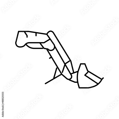 front end loader farm tool line icon vector illustration