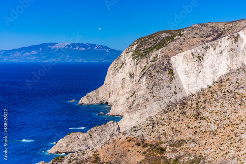 Cliffs and Ioanian sea at Zakynthos, Greece. photo
