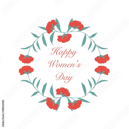 March 8, Happy Womens Day elegant lettering banner.