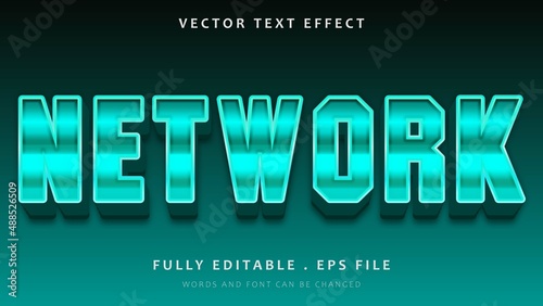 Futuristic 3d Gradient Word Network Editable Text Effect Design Template