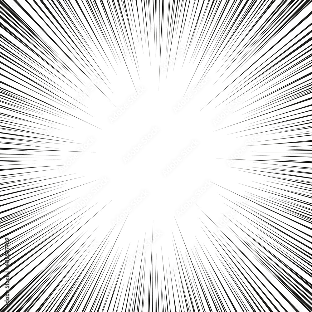 Black radial speed line burst for background design or cartoon template. Comic Book Design Element. Abstract motion lines. Vector stripe pattern. Black radial speed line burst for background design or cartoon template. Comic Book Design Element. Abstract motion lines. Vector stripe pattern.